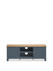 Navy Blue Malvern Oak Effect Up to 60 inch Slim TV Unit - Image 7 of 8