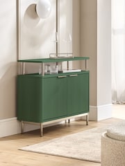 Green Emilie Ribbed Drinks Cabinet - Image 1 of 10