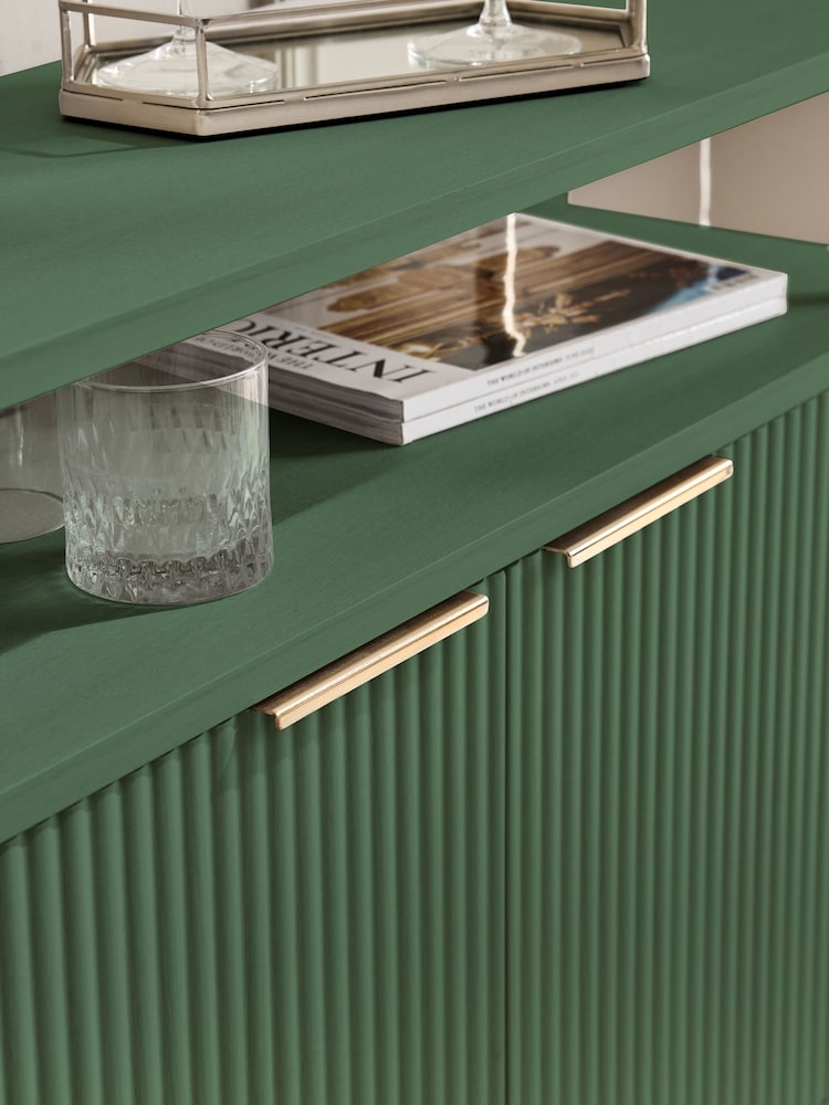 Green Emilie Ribbed Drinks Cabinet - Image 10 of 10