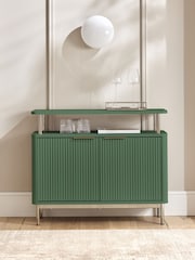 Green Emilie Ribbed Drinks Cabinet - Image 4 of 10