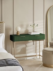 Green Emilie Ribbed Console Table - Image 1 of 8