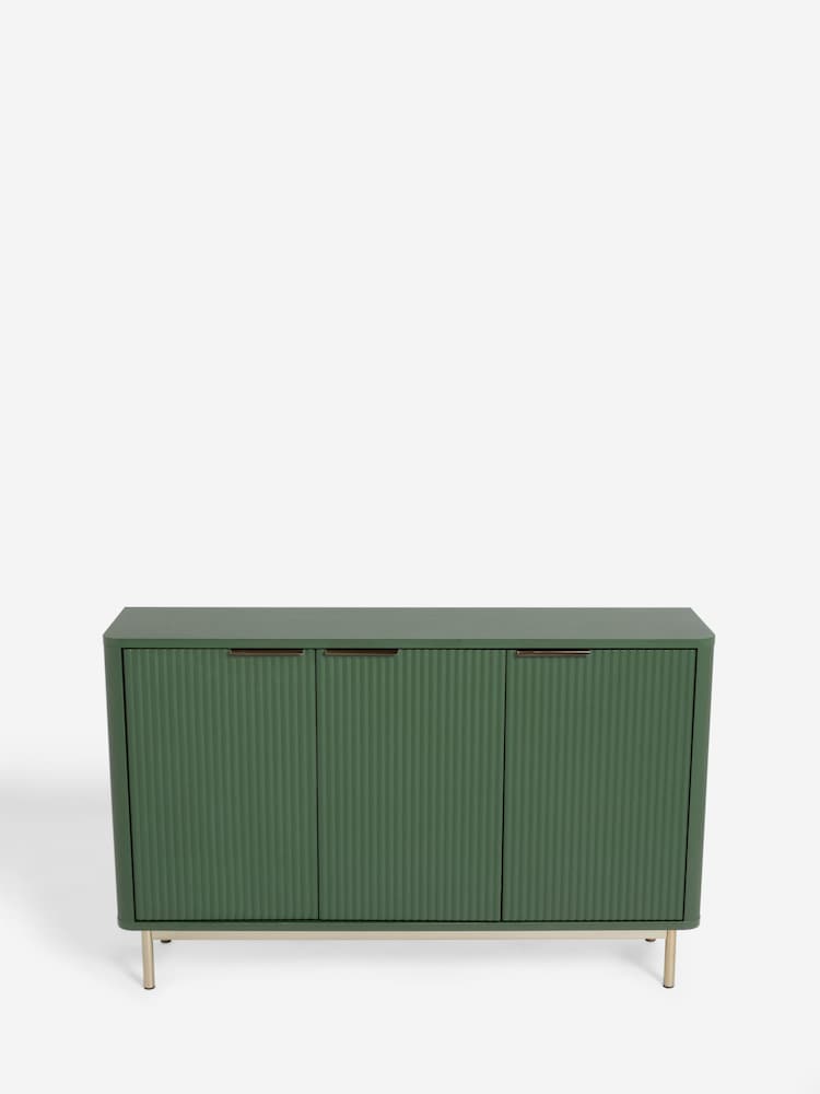 Green Emilie Ribbed Space Saving Large Sideboard - Image 10 of 10