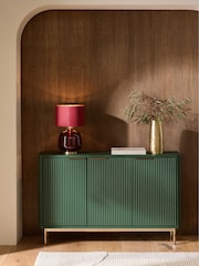 Green Emilie Ribbed Space Saving Large Sideboard - Image 2 of 10