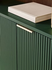 Green Emilie Ribbed Space Saving Large Sideboard - Image 4 of 10