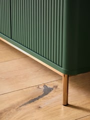 Green Emilie Ribbed Space Saving Large Sideboard - Image 6 of 10