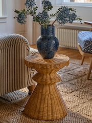 Natural Rattan Scallop Side Table - Image 1 of 4