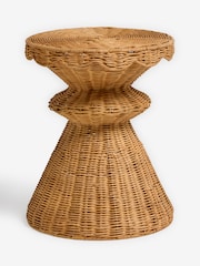 Natural Rattan Scallop Side Table - Image 3 of 4