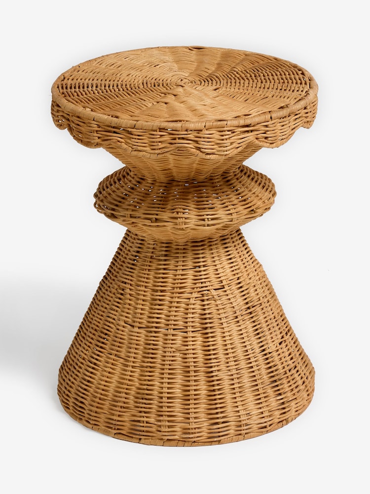 Natural Rattan Scallop Side Table - Image 4 of 4