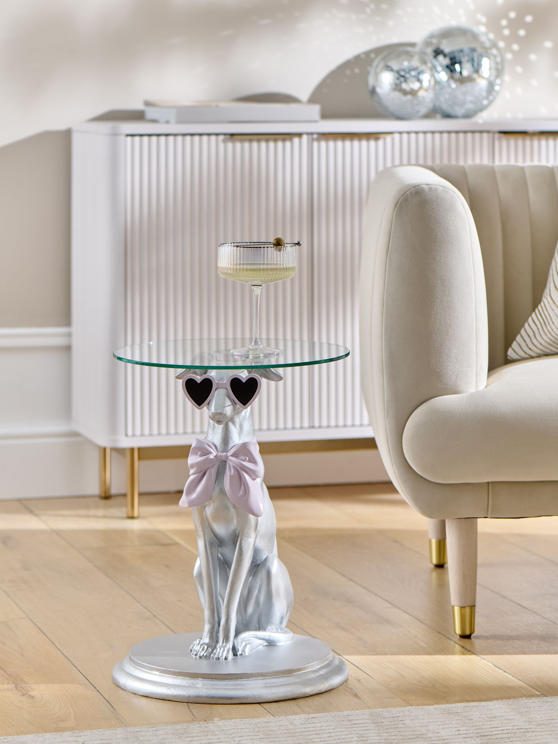 Buy Silver Willamina Whippet Dog Side Table from the Next UK