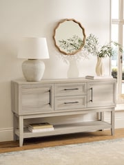 Light Langton Oak Effect Space Saving Large Sideboard - Image 1 of 9