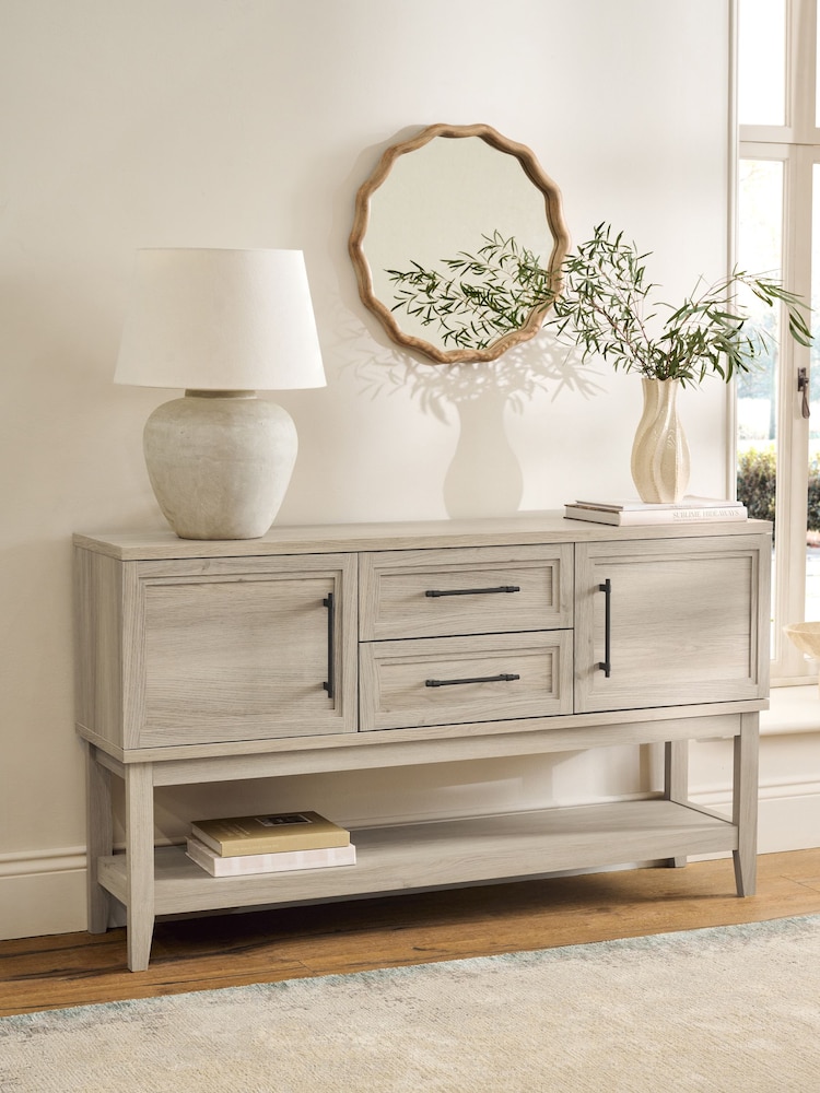 Light Langton Oak Effect Space Saving Large Sideboard - Image 1 of 9