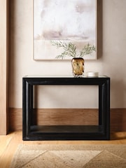 Black Ritz N Premium Mango Wood and Glass Console Table - Image 1 of 7
