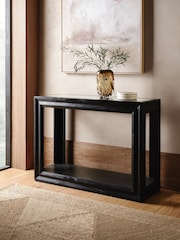 Black Ritz N Premium Mango Wood and Glass Console Table - Image 2 of 7