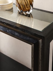 Black Ritz N Premium Mango Wood and Glass Console Table - Image 3 of 7
