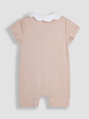 JoJo Maman Bébé Pink 100% Organic Cotton Short Sleeve Strawberry Sleepsuit - Image 2 of 3