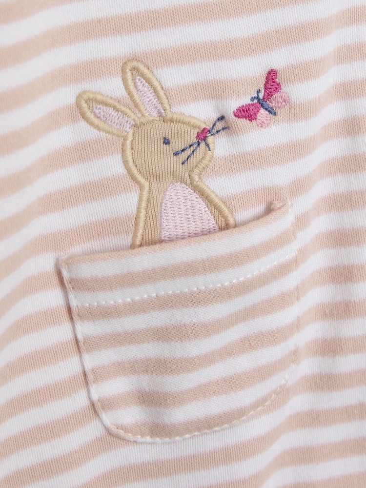 Rosa - JoJo Maman Bébé 100% Organic Cotton Bear Embroidered Sleepsuit - Imagen 6 de 6