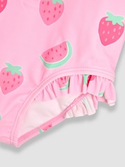 JoJo Maman Bébé Strawberry Long Sleeve Swimsuit - Imagen 3 de 3