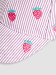 JoJo Maman Bébé Lilac Embroidered Cap - Image 4 of 4