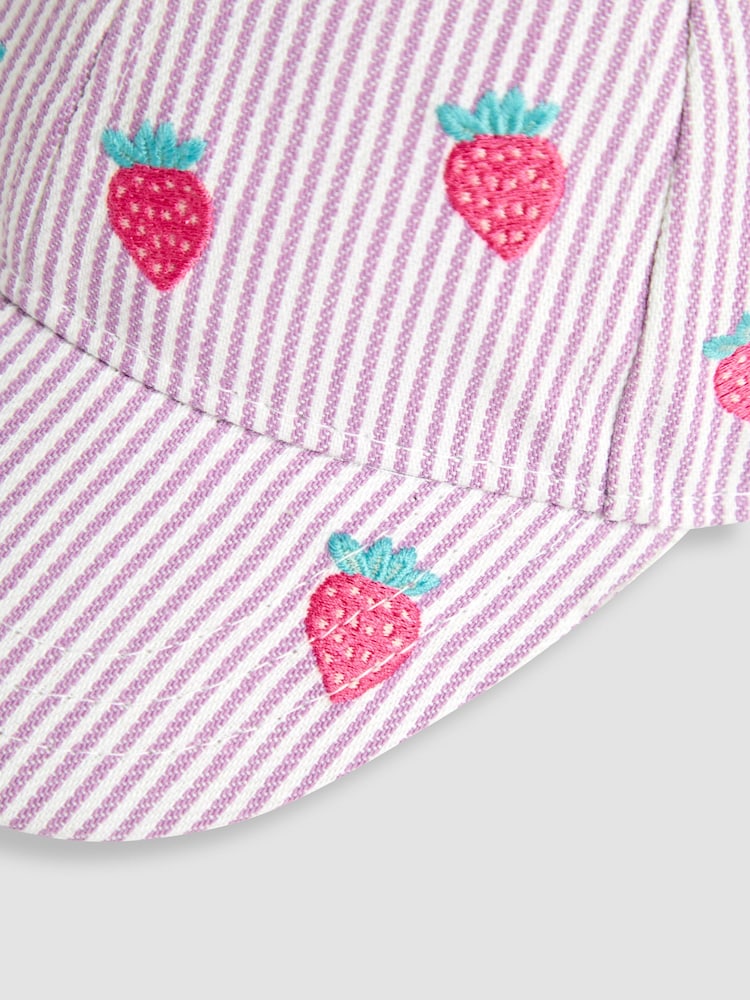 JoJo Maman Bébé Lilac Embroidered Cap - Image 4 of 4