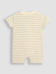 JoJo Maman Bébé Cream Cotton Short-Sleeved Stripe Romper - Image 5 of 6