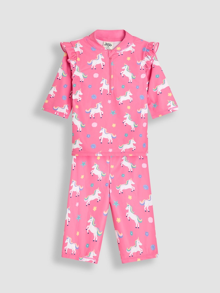 Jojo Maman Bébé – 2-teiliger Sonnenschutzanzug mit Einhornmotiv - Bild 1 von 9 Jojo Maman Bébé – 2-teiliger Sonnenschutzanzug mit Einhornmotiv - Bild 1 von 9