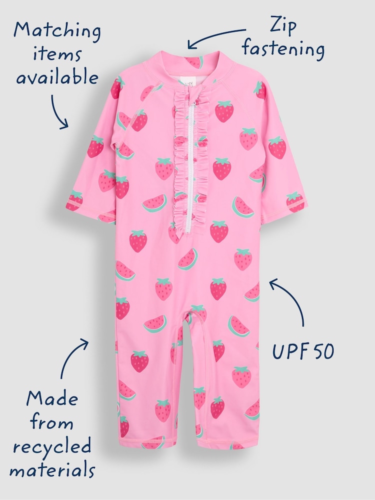 JoJo Maman Bébé Multi Strawberry Sun Protection Suit - Image 3 of 5