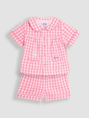 JoJo Maman Bébé Pink Peppa Pig Character Classic Woven Pyjamas - Image 1 of 6