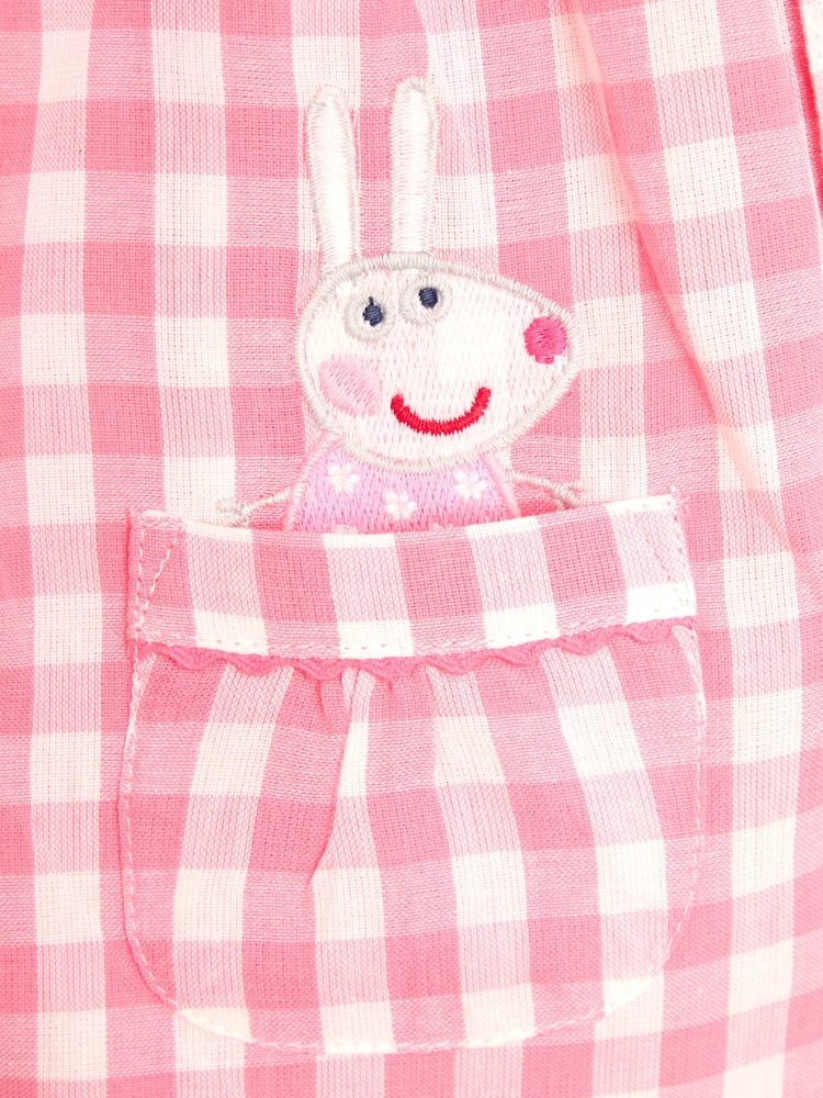 JoJo Maman Bébé Pink Peppa Pig Character Classic Woven Pyjamas - Image 5 of 6