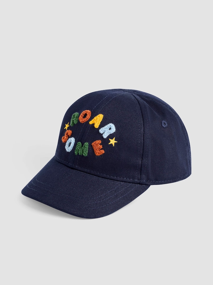 JoJo Maman Bébé Navy Appliqué Cap - Image 1 of 4