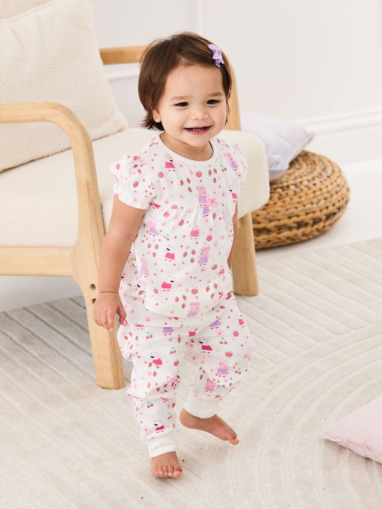 JoJo Maman Bébé Cream Peppa Pig Jersey Pyjamas - Image 11 of 11