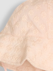 JoJo Maman Bébé Pink Broderie Floppy Hat - Image 2 of 3