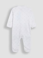 JoJo Maman Bébé White Footed Embroidered Sleepsuit - Image 4 of 5
