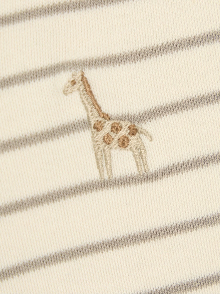 JoJo Maman Bébé Cream 100% Cotton Short-Sleeved Stripe Romper - Image 6 of 6 JoJo Maman Bébé Cream 100% Cotton Short-Sleeved Stripe Romper - Image 6 of 6