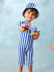 JoJo Maman Bébé Stripe Sun Protection Suit - Image 10 of 10