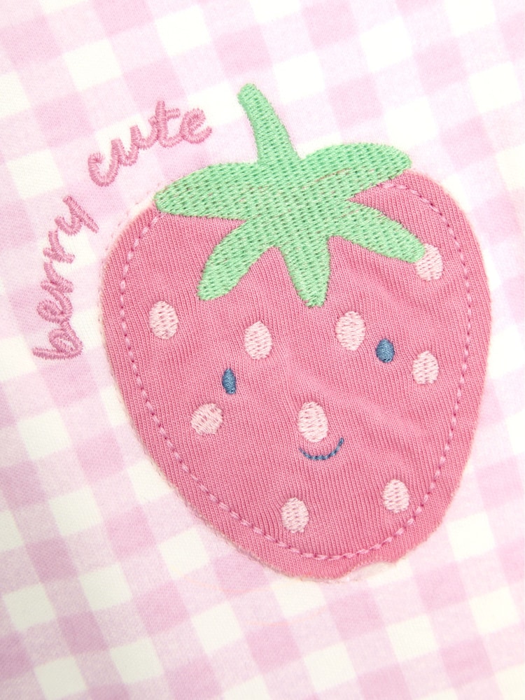 JoJo Maman Bébé Pink Footed Appliqué Zip Sleepsuit - Image 5 of 5
