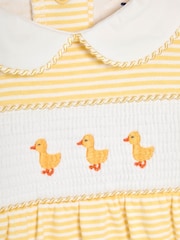JoJo Maman Bébé Cotton Footed Smocked Embroidered Sleepsuit - Imagen 3 de 3