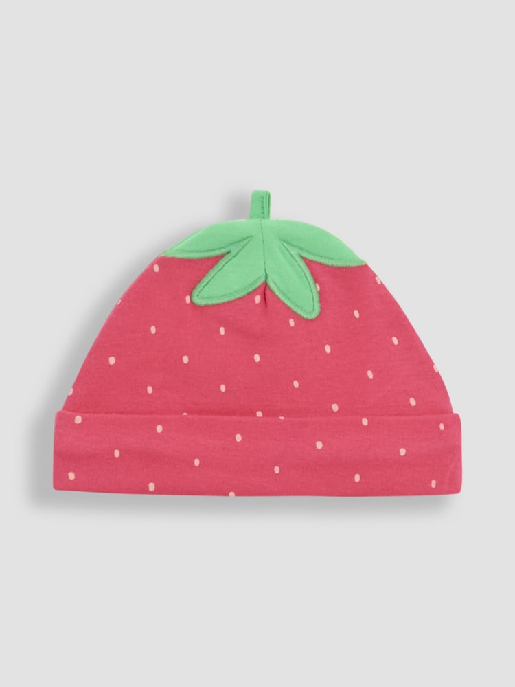 JoJo Maman Bébé White 2-Pack Strawberry Sleepsuit & Hat Set - Image 4 of 4