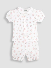 JoJo Maman Bébé Cream Print Woven Seersucker Pyjamas - Image 1 of 6