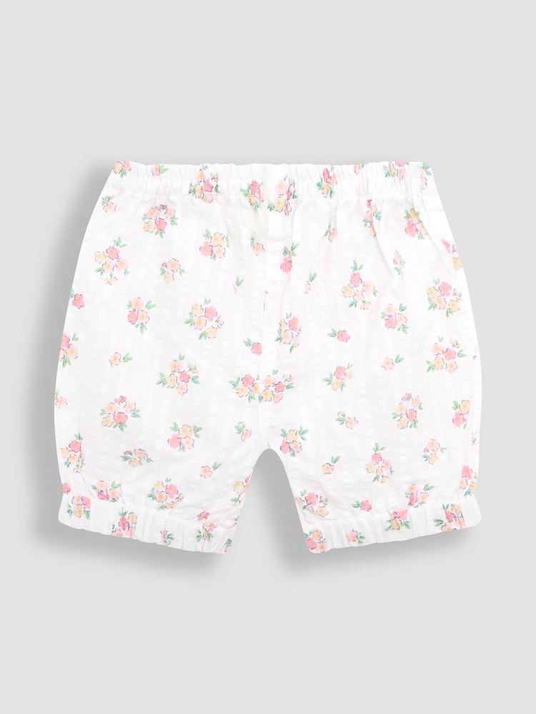 JoJo Maman Bébé Cream Print Woven Seersucker Pyjamas - Image 5 of 6