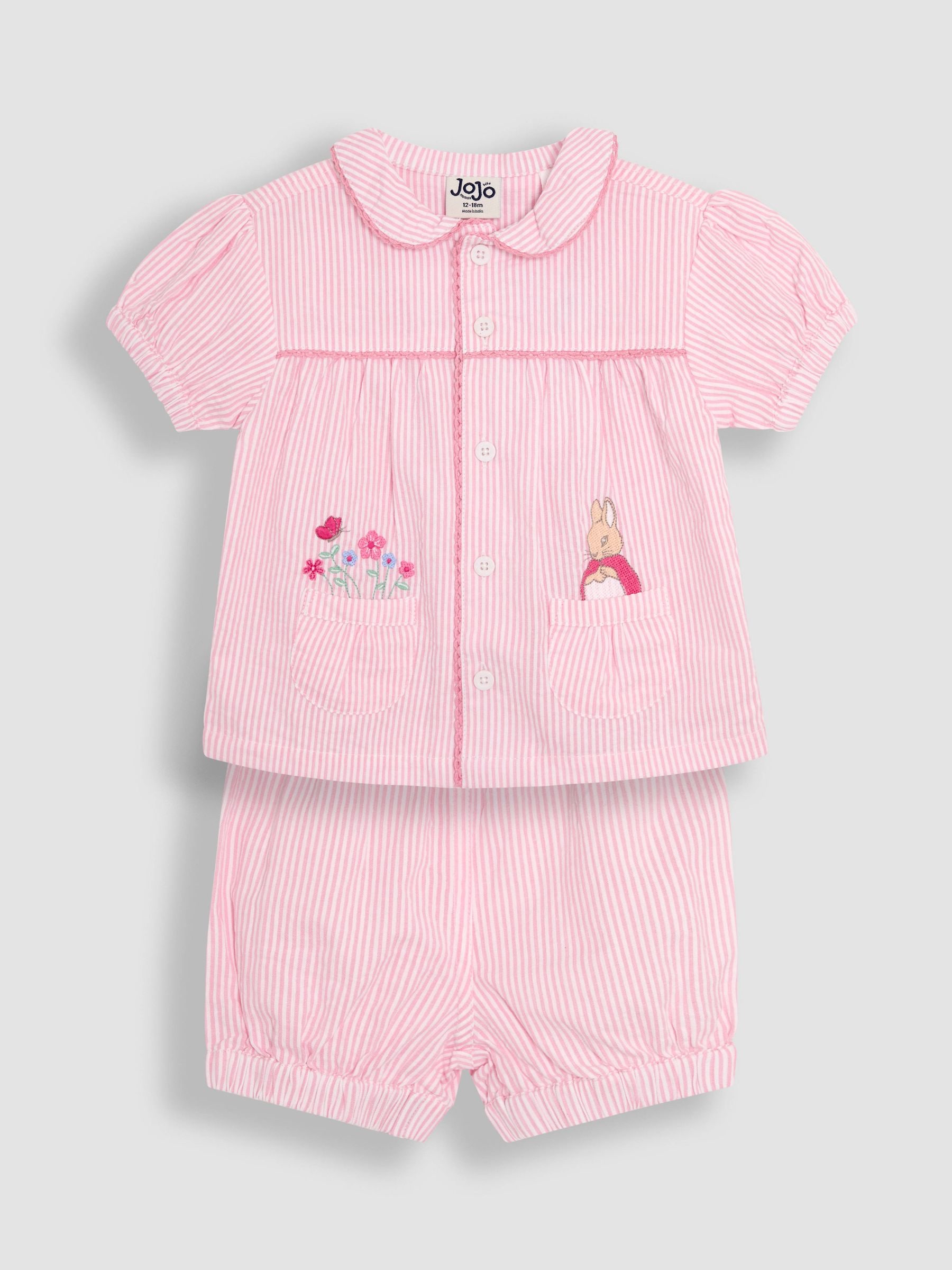 JoJo Maman Bébé Pink Flopsy Bunny Classic Woven Pyjamas