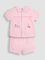 JoJo Maman Bébé Pink Flopsy Bunny Classic Woven Pyjamas - Image 1 of 6
