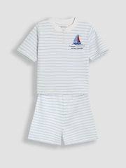 JoJo Maman Bébé Blue 2-Pack Print Ribbed Jersey Pyjamas - Image 2 of 13
