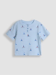 JoJo Maman Bébé Blue 2-Pack Print Ribbed Jersey Pyjamas - Image 3 of 13