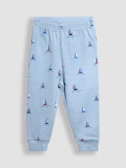 JoJo Maman Bébé Blue 2-Pack Print Ribbed Jersey Pyjamas - Image 5 of 13