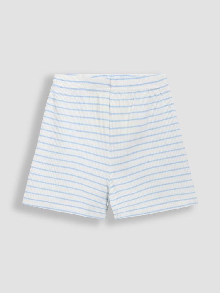JoJo Maman Bébé Blue 2-Pack Print Ribbed Jersey Pyjamas - Image 9 of 13