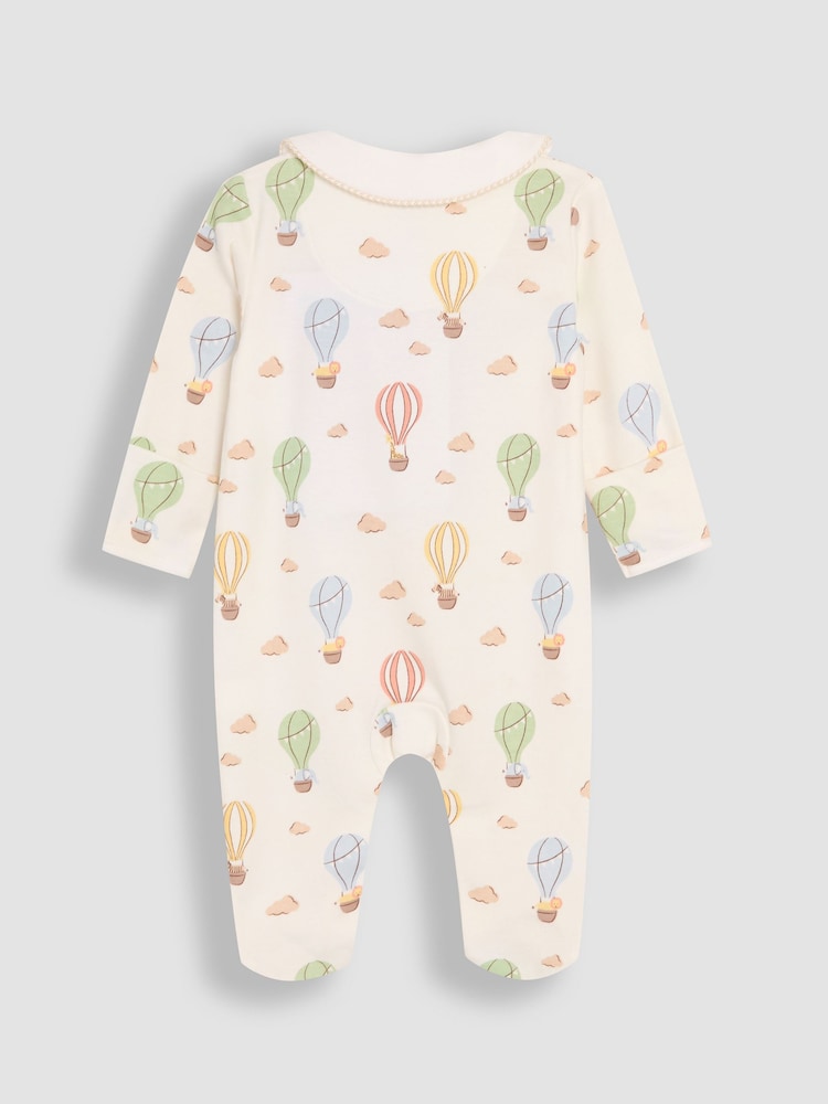 JoJo Maman Bébé Collared Print Footed Sleepsuit - Imagen 2 de 6