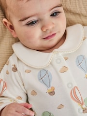 JoJo Maman Bébé Collared Print Footed Sleepsuit - Imagen 3 de 6