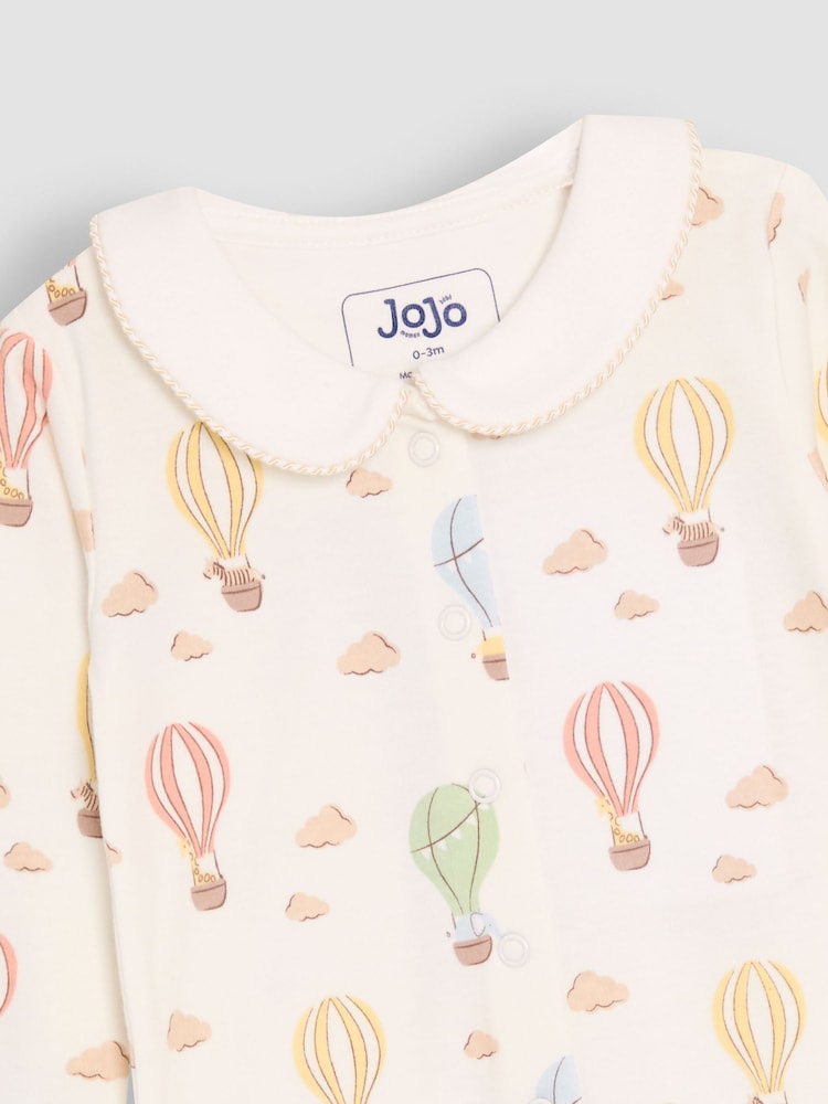 JoJo Maman Bébé Collared Print Footed Sleepsuit - Imagen 6 de 6