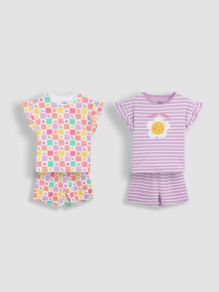 JoJo Maman Bébé Print Short Jersey 100% Cotton Pyjamas 2 Pack - Bild 1 von 11 JoJo Maman Bébé Print Short Jersey 100% Cotton Pyjamas 2 Pack - Bild 1 von 11