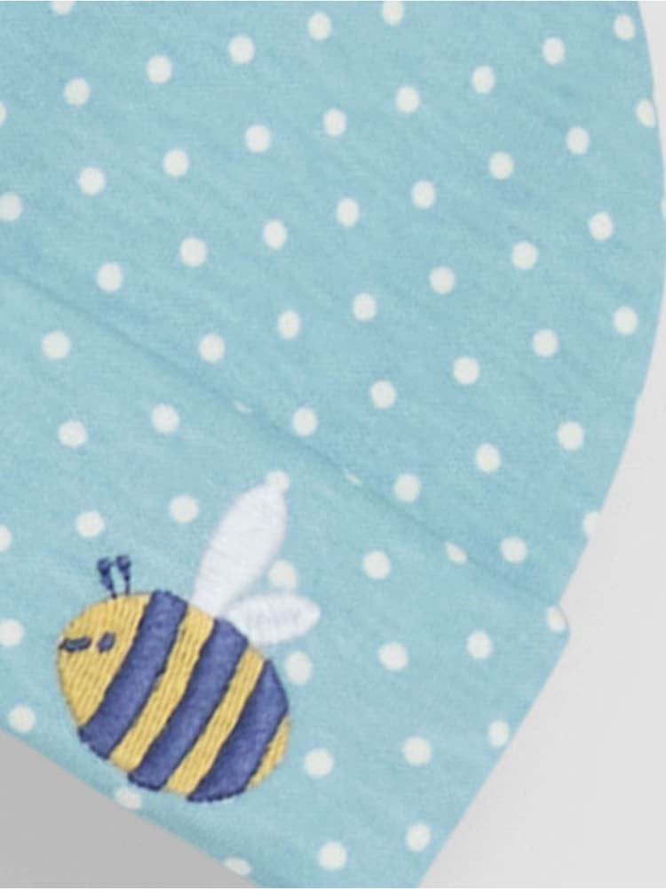 JoJo Maman Bébé 100% Cotton Bee Embroidered Baby Hat - Imagen 3 de 3